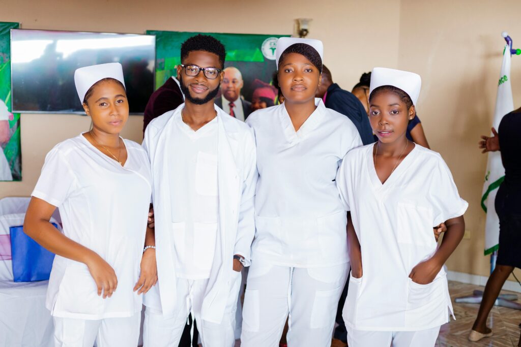 Young nurses pausing for the camera